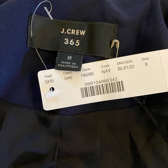 J Crew NWT $148 Double Breast Blazer 365 NAVY Crepe Fitted Jacket H6285 - Picture 6 of 7